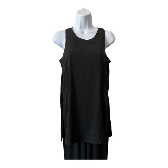 π€ EUC WHITE HOUSE BLACK MARKET Black Tunic Wide Leg Jumpsuit | Womenβs Sz 2 - Picture 2 of 14